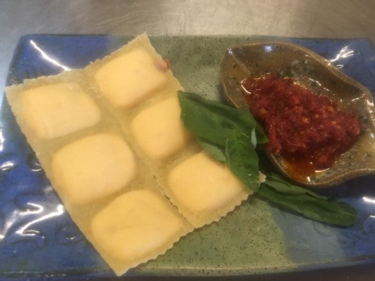 Goat Cheese with Spinach & Arugula Ravioli